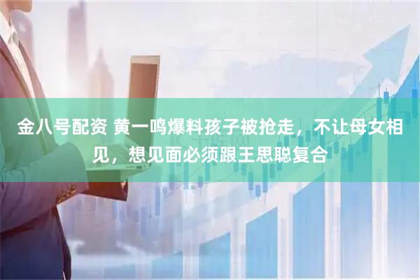 金八号配资 黄一鸣爆料孩子被抢走，不让母女相见，想见面必须跟王思聪复合