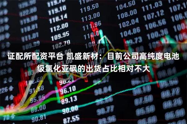 证配所配资平台 凯盛新材：目前公司高纯度电池级氯化亚砜的出货占比相对不大