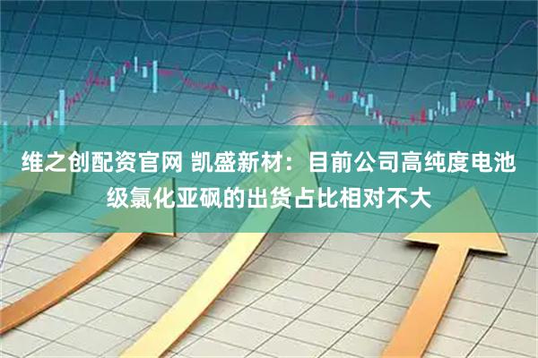 维之创配资官网 凯盛新材：目前公司高纯度电池级氯化亚砜的出货占比相对不大